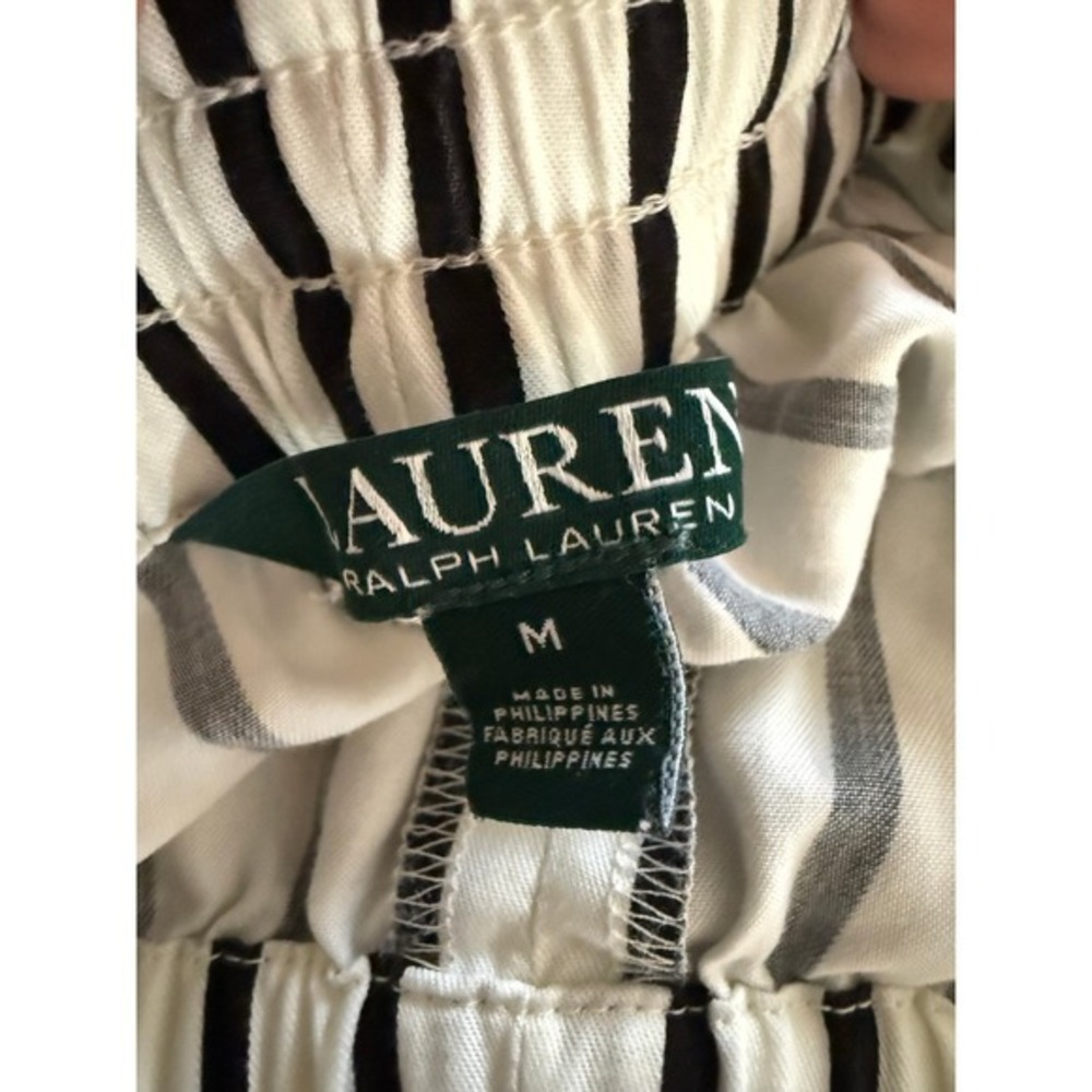 Lauren Ralph Lauren Womens Striped Wide Leg Pants M Comfort Office Career Work - Picture 4 of 6